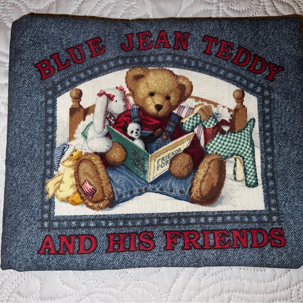 Vintage Blue Jean Teddy and his friends washable fabric baby book Mint condition